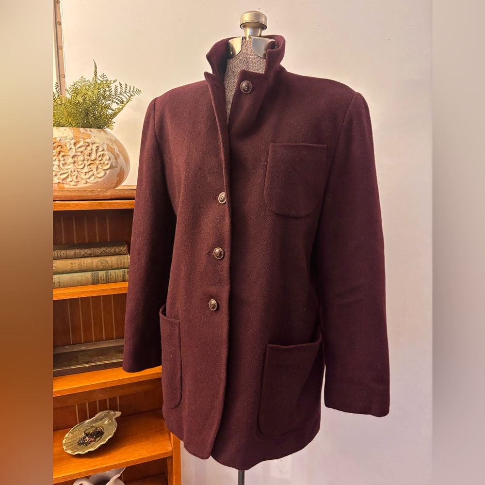 Harve Benard Wool Blend Blazer Jacket VTG Tailored Classic Wine Coat Sz. 6 Small
